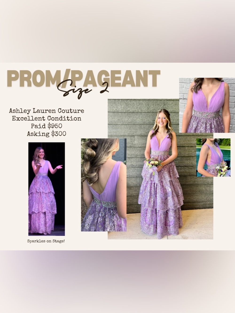 Ashley Lauren Custom Lavender Gown